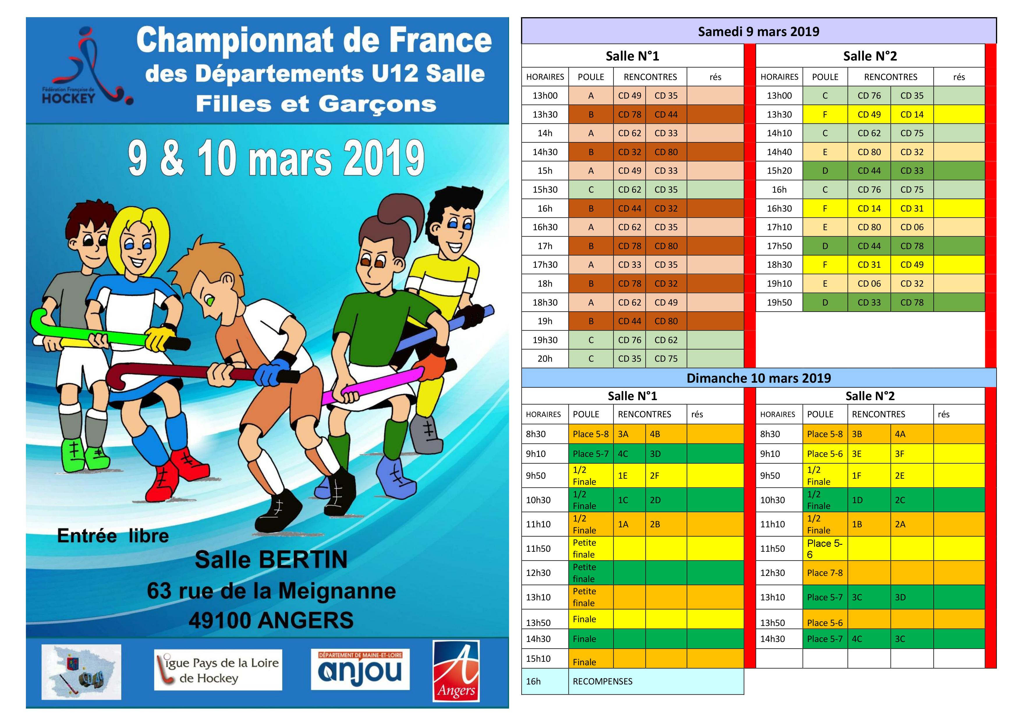 Affiche programme CF U12 Angers