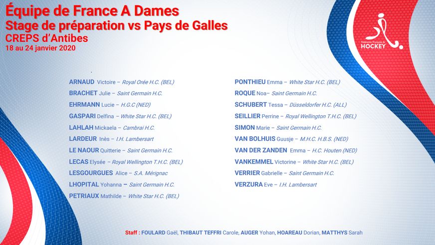 Edf A Dames La Liste Des Joueuses Retenues Pour Le Stage Face Au Pays De Galles
