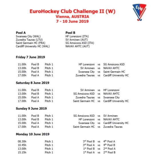 Programme EuroHockey Club Challenge II
