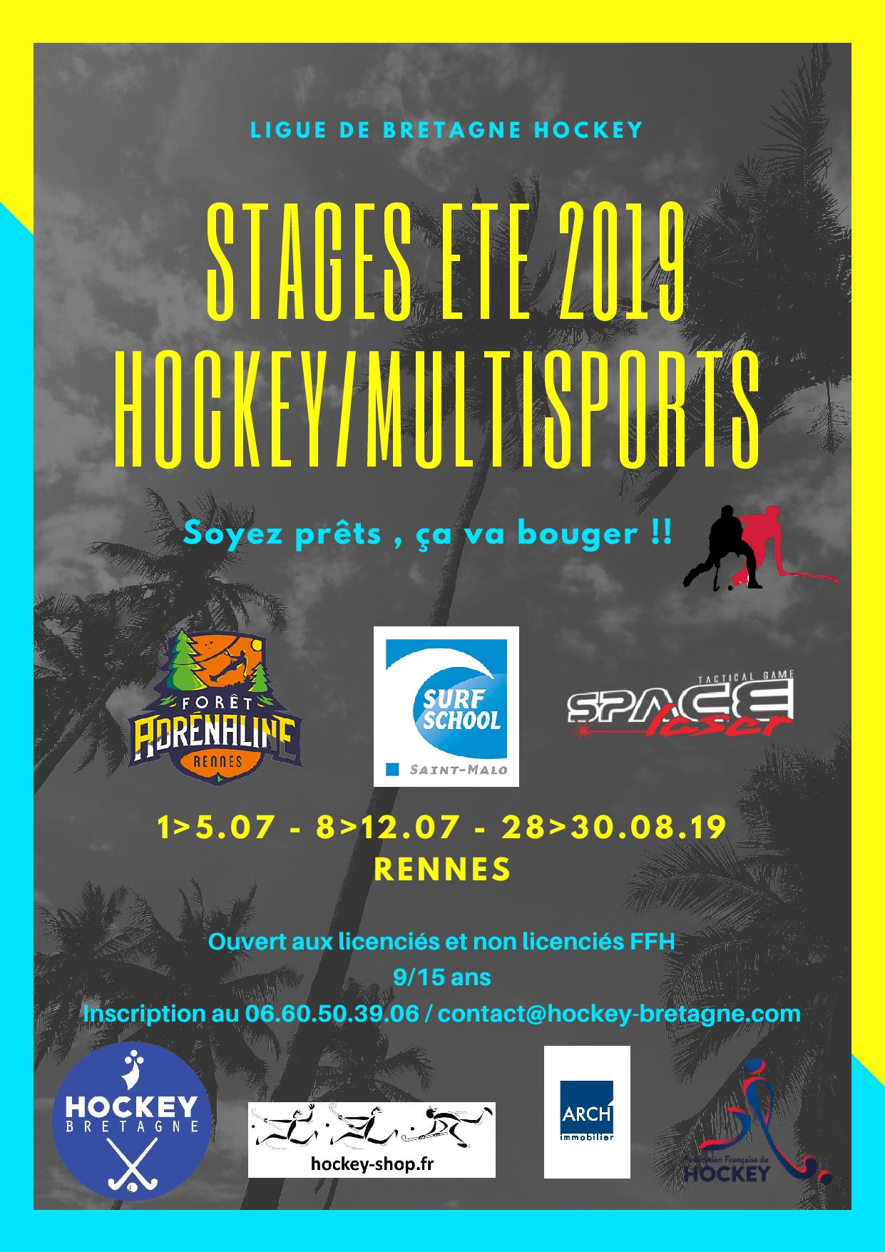 STAGES ETE 2019 HOCKEY MULTISPORTS Ligue Bretagne