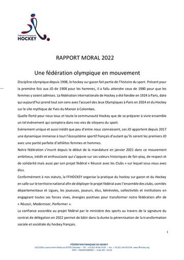 Rapport Moral 2022 - Fédération Française de Hockey.pdf