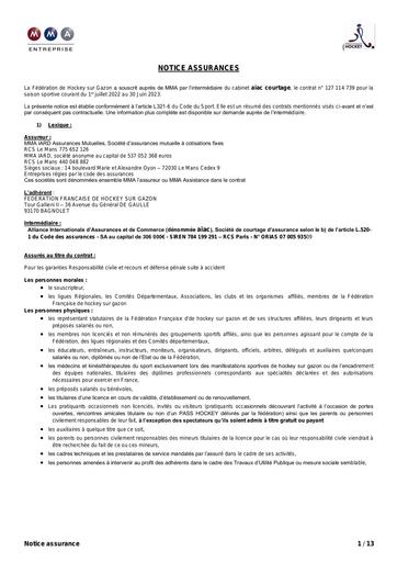 FD Notice de garantie FF Hockey sur Gazon 2022 2023
